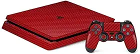 Skin Premium - Adesivo Fibra de Carbono, Vermelho, Sony Playstation 4 Slim
