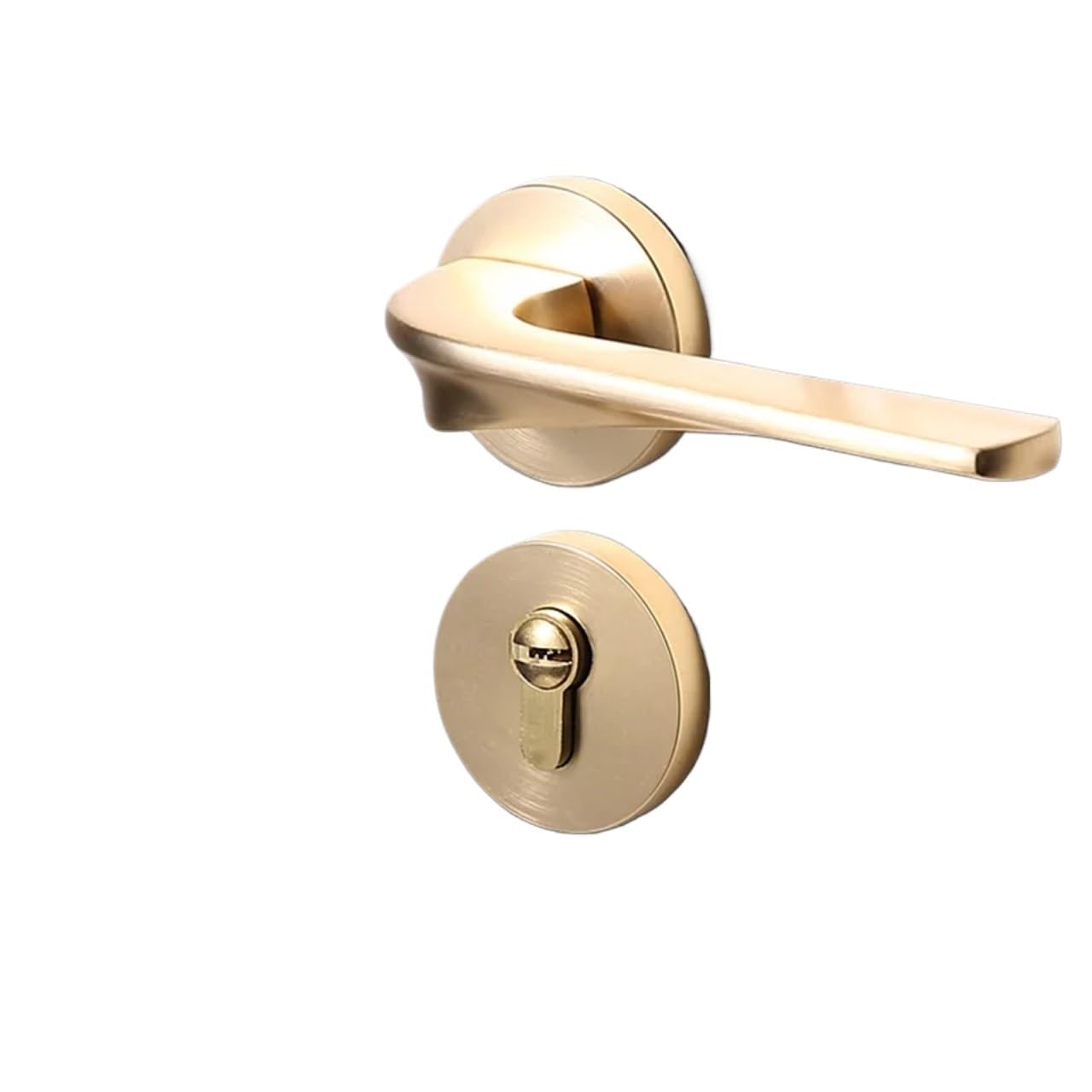 Sxolcoufoh Copper Wire Drawing Zinc Alloy Door Handle Silent Wooden Split Lock 1Pcs(Copper Wire Drawing)