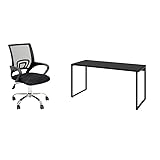Conjunto de Mesa Kuadra I 150 cm com Cadeira de Escritório Secretária Giratória Javix Preta