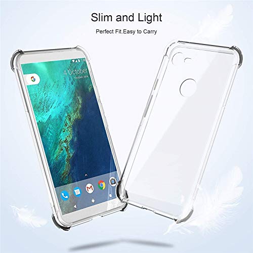 for Google Pixel 3 XL Clear Shock Proof Case with 4 Reinforced Corner Cushions Soft TPU Silicone Shock Absorption Bumper 3XL Cover (Clear)