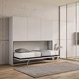 Materasso non compreso LIBEROSHOPPING.eu - LA TUA CASA IN UN CLIK Letto singolo NABOR a scomparsa con mobili Bianco Frassino (Composizione D)