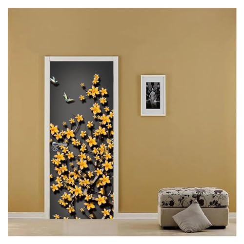 Sticker de porte art floral chinois 90x200cm pour transformer un mur terne - 2