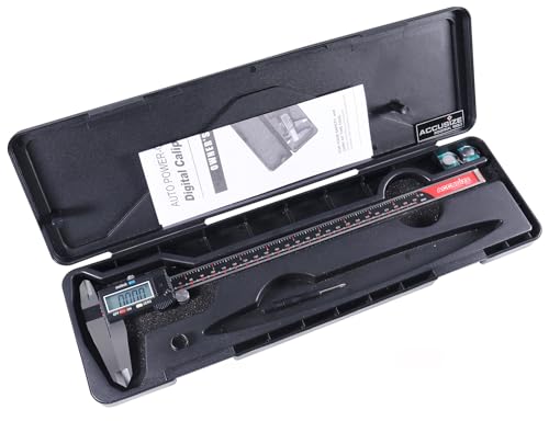 Accusize Industrial Tools 0-12'' Range by 0.001'' Resolution 3-Key Electronic Digital Caliper with Extra Large LCD, Ab11-1112