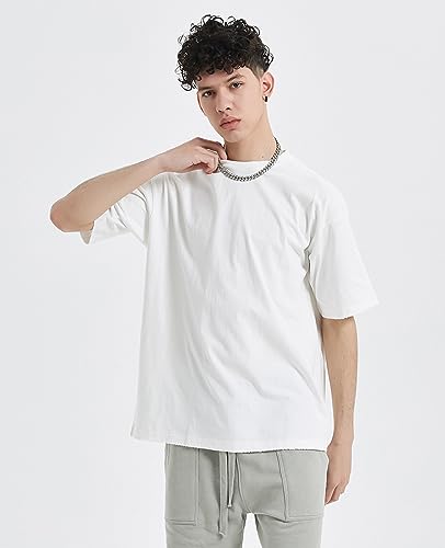 mens oversized t-shirts fashion loose fit crewneck tshirt streetwear heavyweight short sleeve tee shirt gym workout tops