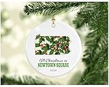 Christmas Ornament Intended for Newtown Square PA City State Name 1st Christmas in Newtown Square Pennsylvania Keepsake Ornament Xmas Tree Decoration Gift New Homeowners Family 3" White