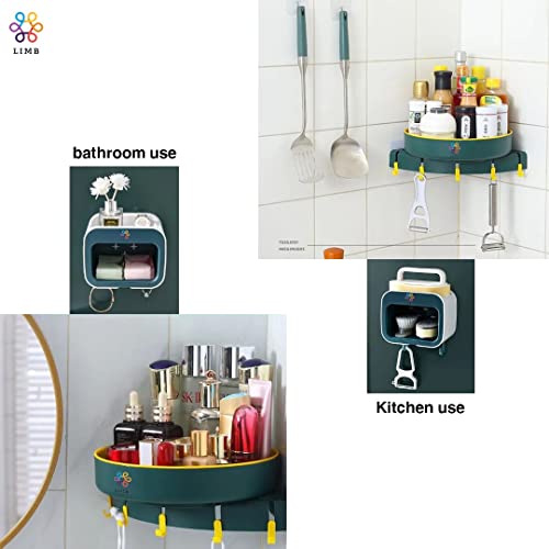 Limb 2-Pack Corner Organizer Rack And Holder,Organize Your Room,Kitchens And Office, With A Rotating Rack, Hooks Included, No Drilling Needed! Perfect For Kitchens And Bathrooms Gray Color. #TOP4