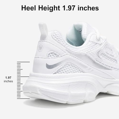Image of BAASPLOA Women's Chunky Fashion Sneakers Casual Sports Shoes Mesh Breathable Athletic Gym Workout Tennis Shoe Platform Thick Walking Shoes