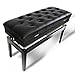 10 CM Regulowana wysokość ławki do pianina Drewniany stołek do pianina, ciesząc się miękką skórzaną poduszką i dużym schowkiem, 86x36x50-60 CM
