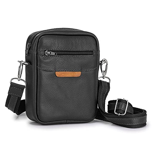 Mini Bolsa Shoulder Bag 100% Couro Legítimo Tiracolo Pequena (PRETO)