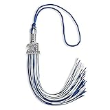 Endea Graduation Mixed Double Color Tassel with Silver Bling Charm (Royal Blue/White, 2021)