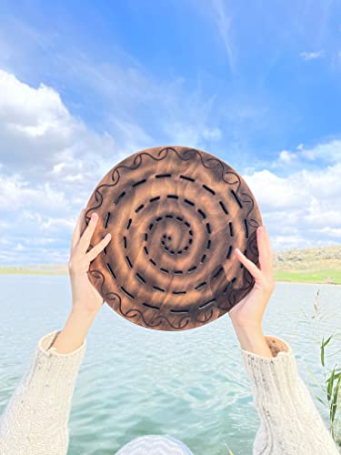 Rain Disk "Water-Fall" 16 Inch | Sound Healing Tool | Relaxing Water Sound | Ocean Drum From Wood | 60 Seconds Long Meditative Sound | Must Have Instrument For Sound Bath, Sound Therapy #TOP5