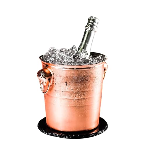 Stainless Steel Ice Bucket with Lid and Ice Tongs, Double-Walled Insulated, Large Capacity, Perfect for Bars, Parties, and Cocktails(Rose Gold,7L)