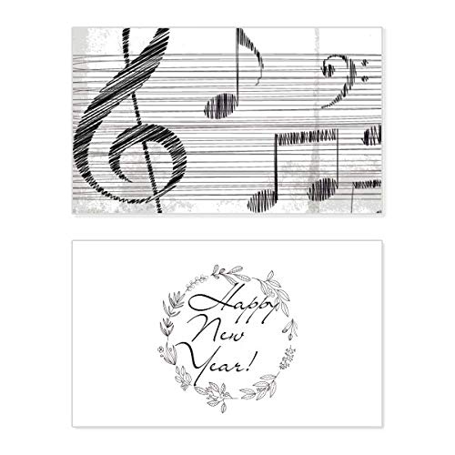 Tarjeta de felicitación de año nuevo musical para compartir bendiciones en familia