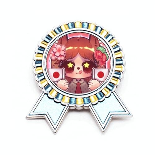 Broche écureuil japonais et fleurs de cerisier en métal pour vos vestes
