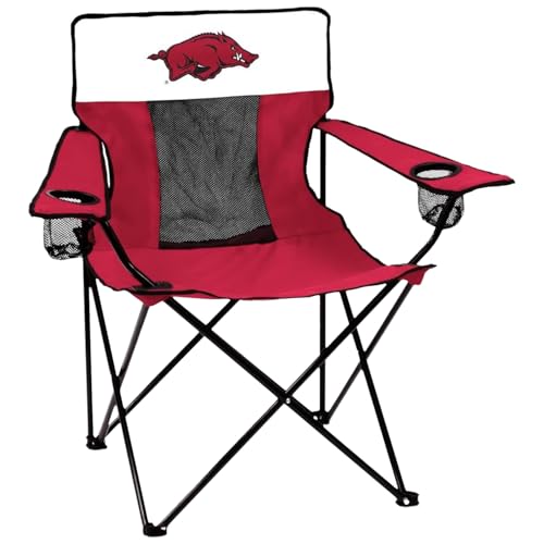 Logo Brands NCAA Arkansas Razorbacks Elite Chair, Unisex Adult Chair with Two Cup Holder, One Size, Team Color