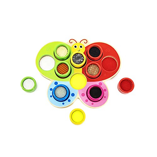 The Wooden Toy Factory - Butterfly Touch & Match Board - Educational Sensory Touch & Feel Board