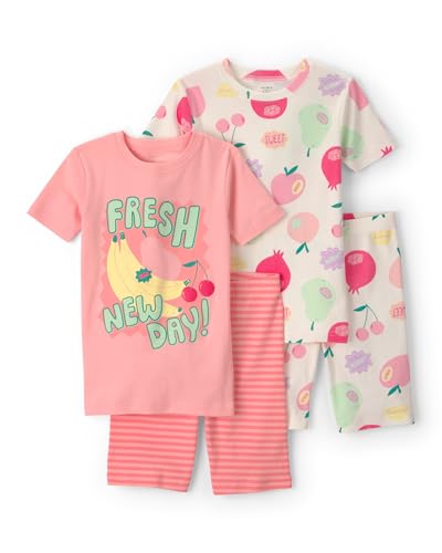 Carters Girl 4-Piece Tight Fit Cotton Pajama Set Pink 6