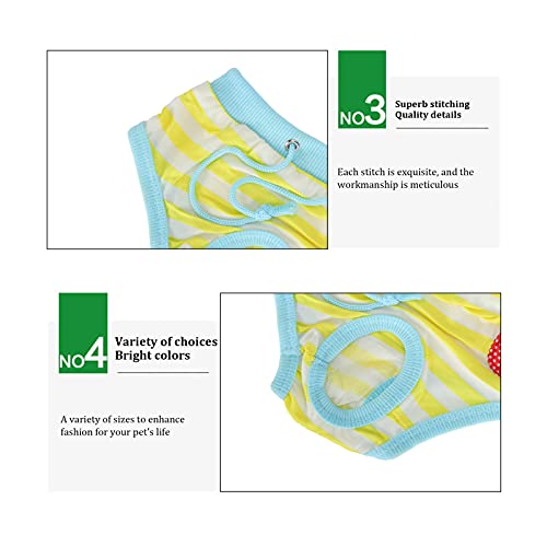 Image of Washable Pet Diapers Size S for Small Pigs Dogs, Adjustable Reusable Physiological Pants with Strawberry Pattern, Leak Proof Sanitary Underwear for Female Pet in Heat or Incontinen