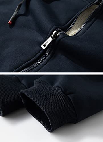 Image of Gihuo Men's Winter Sherpa Lined Hoodie Zip Up Sweatshirt Warm Jacket