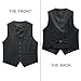 HISDERN Men's Suit Vest Plaid Dress Vest for Men Slim Fit Formal Business Waistcoat Tuxedo V-Neck Solid Vest for Wedding Grey 4X-Large