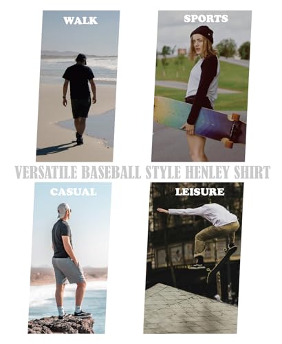 Men's Henley Shirts Raglan Long Sleeve Slim-Fit Casual Cotton Baseball Tee Shirt4