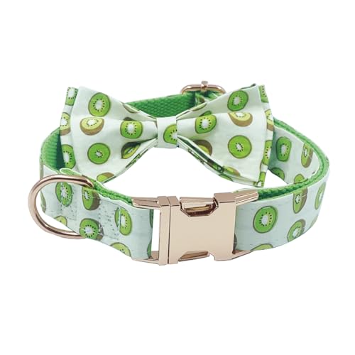 Collar de perro con pajarita de frutas y hebilla de metal 4