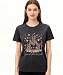 Magical Shirts for Women Boho Tops Happiest Place On Earth T-Shirt Cute Balloon Flower Graphic Short Sleeve Tops Holiday Tees,Dark Gray S