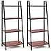 Tangkula 4-Tier Ladder Shelf, Ladder Bookcase Indoor & Outdoor Wood Bookshelf, Display Shelves, Plant Flower Stand Shelf (2)