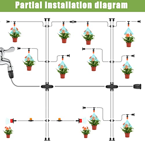 Irmm Drip Irrigation System, 132Ft/40M+33Ft/10M Drip Irrigation Hose, Diy Saving Water Automatic Drip Irrigation Kits With 4/7Mm 8/11Mm Blank Distribution Tubing For Garden, Greenhouse, Lawn, Patio #TOP5