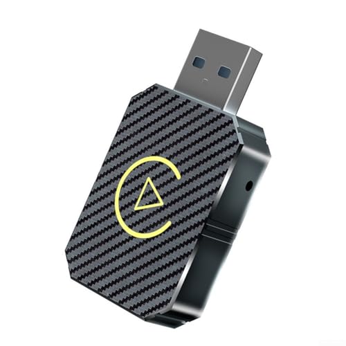 Zilimontt Adaptador inalámbrico para coche CarPlay para Android, caja 2 en 1, WiFi, dongle OTA, actualizaciones OTA, patrón de fibra de carbono, negro (plata)