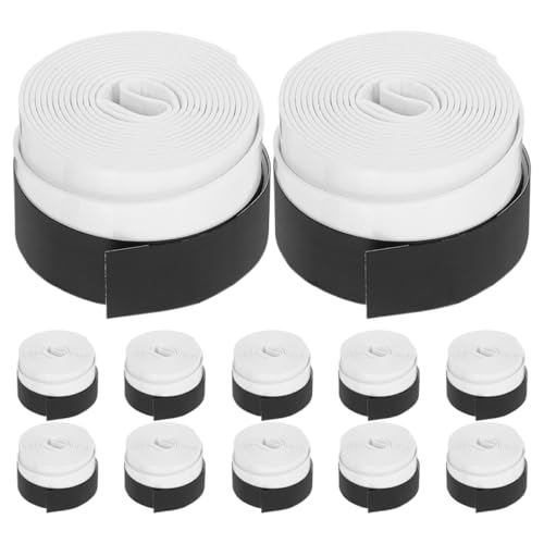 GOOHOCHY 12pcs Sweat Absorbing Tennis Racket Grip Tape Lightweight Badminton Handle Wrap for Enhanced Stability and Performance White Overgrips for Racket Sports