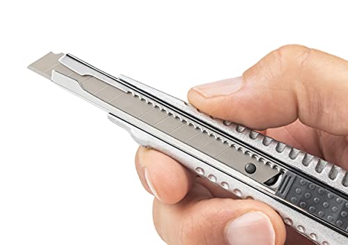 Dahle Professional Cutter (9 mm Abbrechklinge, Metallgehäuse, für professionelle Anforderungen) silber