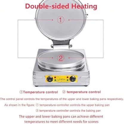 Crêpe-Maker-Maschine,2700-W-Pfannkuchen-Maker,umlaufender Heizgrill,kommerzielle elektrische Pfannkuchenpfanne aus Edelstahl,einstellbarer Thermostat,for den Heim-Restaurant-oder gewerblichen Gebrauch – Bild 5