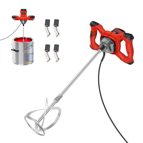 Concrete Cement Mixer 2600W Electric Paddle Mixer Drill M14 Mixing Paddle Paint Mixer Plaster Mixer with Adjustable 6-Speed Resin Mixer Mortar Mixer for Mixing Feed Motar Grouts Paint