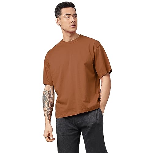 Image of Free Authority Loose Fit Solid Black Tshirt for Men