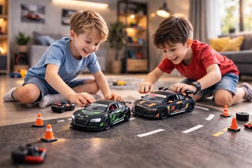 Image of Metal Die-Cast R8 Style Pull Back Race Toy - 1:36 Scale Hot Wheels Car Design | Door & Bonnet -Open Feature | Metal Racing Cars Model | Perfect Birthday Surprise for Kids