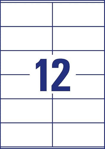 AVERY Zweckform 3424-10 Adressaufkleber (120 Etiketten, 105x48mm auf A4, FSC, bedruckbareAbsenderetiketten, selbstklebende Klebeetiketten mit ultragrip, ideal fürs HomeOffice) 10 Blatt, weiß