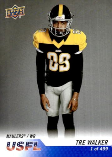 2023 Upper Deck USFL Box Set Blue #6 Tre Walker Pittsburgh Maulers NFL Football Card NM-MT