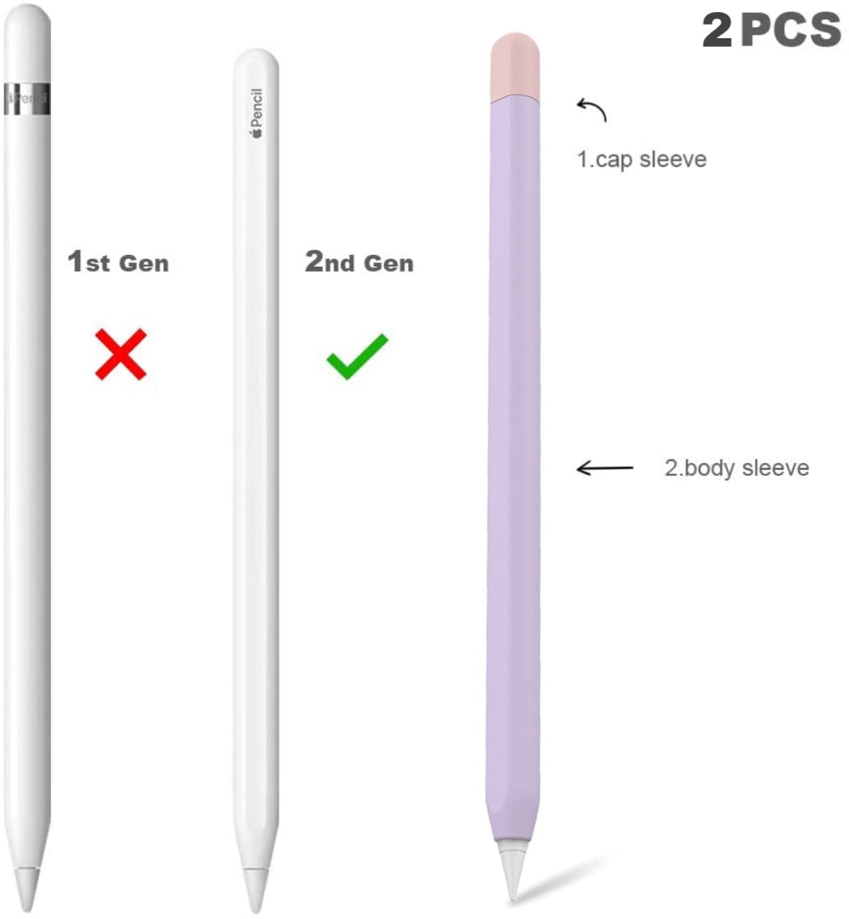 Apple Pencil 2nd Gen Sleeve - Meyaar Silicone Case -2 Apple Pencil 2nd Gen Sleeve - Meyaar Silicone Case -2