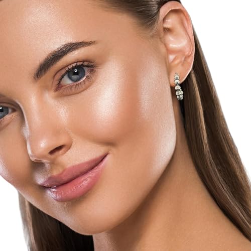 Small Sterling Silver Navajo Pearl Style Hoop Earrings for Women Beaded Western Jewelry Handmade in the USA3