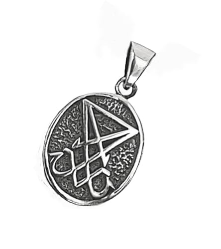 Sceau de Lucifer pendentif argent 925 symbole ésotérique ciselé modèle Si. 424