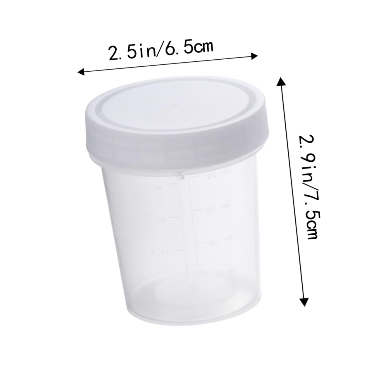 CANIGHT 2pcs 120ml Plastic Specimen Scale Leak Proof Container for Pathology/Histology/cytology