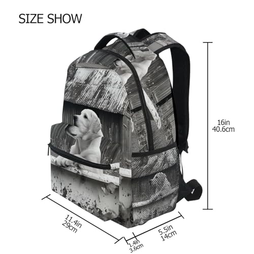 Dog Bathtub Sunflower Backpack Daypack Shoulder Bag Book Bag Lightweight Back Pack 12 ×16.9 Inch4