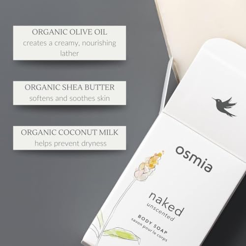 Osmia Skincare Natural Naked Body Soap | Nourish, Moisturize, Soften | Unscented, Sensitive Skin Safe | Clean Beauty For Healthy Skin (4 oz | 113 g)