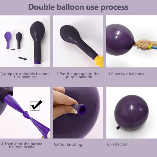 Image of Dark Purple Balloons Double Stuffed Purple Balloon Garland Pastel Lavender Balloons Different Sizes Latex Plum Balloon Arch Kit For Birthday Baby Shower Bachelorette Hotel Transylvania Encanto Party