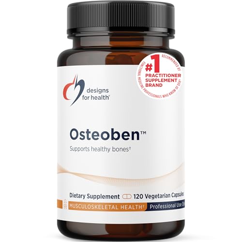 Designs for Health Bone Support Formula - Osteoben with Soy-Free Genistein Complex - Non-GMO Bone Vitamins Supplement with Vitamin D, K, Zinc, Calcium + Magnesium (120 Capsules)