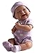 La Newborn Boutique - Realistic 15" Anatomically Correct Real Girl Baby Doll – All Vinyl “ Purple Polka Dot ” – Made in Spain