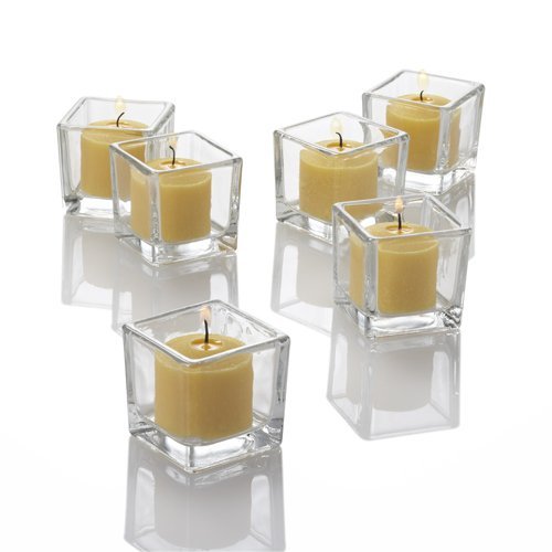 Richland Set of 72 Eastland Square Votive Holders & 72 Yellow Unscented Votive Candles