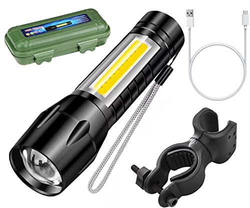 Kit de farol luz para bicicleta recarregável, conjunto de lanterna para bike e suporte universal, li