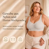 Nahtloser BH Damen Ohne Bügel V-Ausschnitt Push Up BH Große Brüste Starkem Halt Bequeme Breite Träger Jelly Bra – Ansicht 3